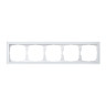 Рамка 5 местная, натуральное стекло, Белый матовый, ArtGallery SE GAL330105