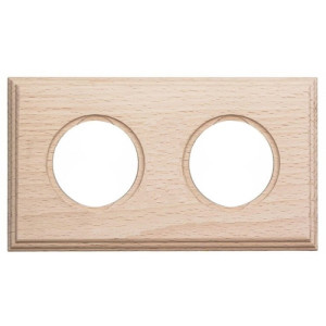 Рамка 2 местная деревянная на бревно D300 (внутренний монт.), прямоугольник, Натурэль,, Шедель Bironi BF4C30-620-10