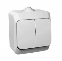 Выключатель 2 кл. 10А 250В, IP44, Белый, Этюд SE BA10-042B