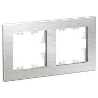 Рамка 2 местная, металл, Серебро, AtlasDesign Nature SE ATN312102