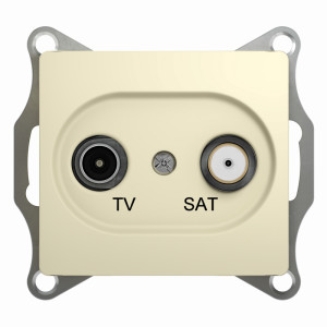 Розетка телевизионная TV-SAT оконечная, Бежевая, Glossa SE GSL000297