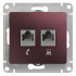 Розетка двойная комп. RJ45 cat 5e + телеф. RJ11, Баклажанный, Glossa SE GSL001185