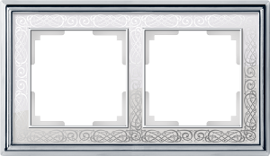 Рамка 2 местная металл, хром/белый, Palacio Gracia Werkel WL77-Frame-02 (W0021431)