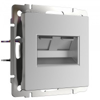 Розетка компьютерная 2-я RJ45 Cat. 5e, Серебряный, Werkel W1181106