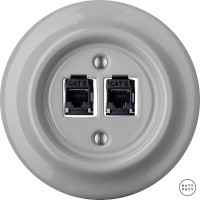 Розетка комп. фарфоровая RJ45 cat.6е, бетон глянцевый, Katy Paty CAGsCat6 