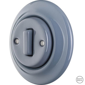 Выключатель кнопочный 1 кл. перекрестный, пепельно-серый глянцевый, Katy Paty LIGSl7