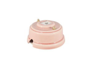 Розетка комп. RJ45 cat.6, керамика, Розовый Rosa, золотистая фурнитура, Leanza РК6ДЗ