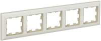 Рамка 5 местная, Бежевый/Жемчужный, Brite IEK BR-M52-12-1-K10