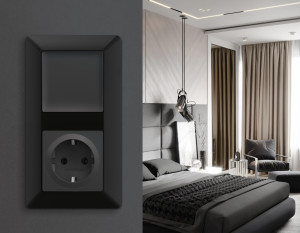 Рамка 2 местная пластик, Черный матовый, ALFA Line Ambrella Volt AF110702