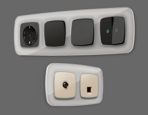 Рамка 2 местная стекло органическое, Серебро, OMEGA Radian Ambrella Volt OF320402