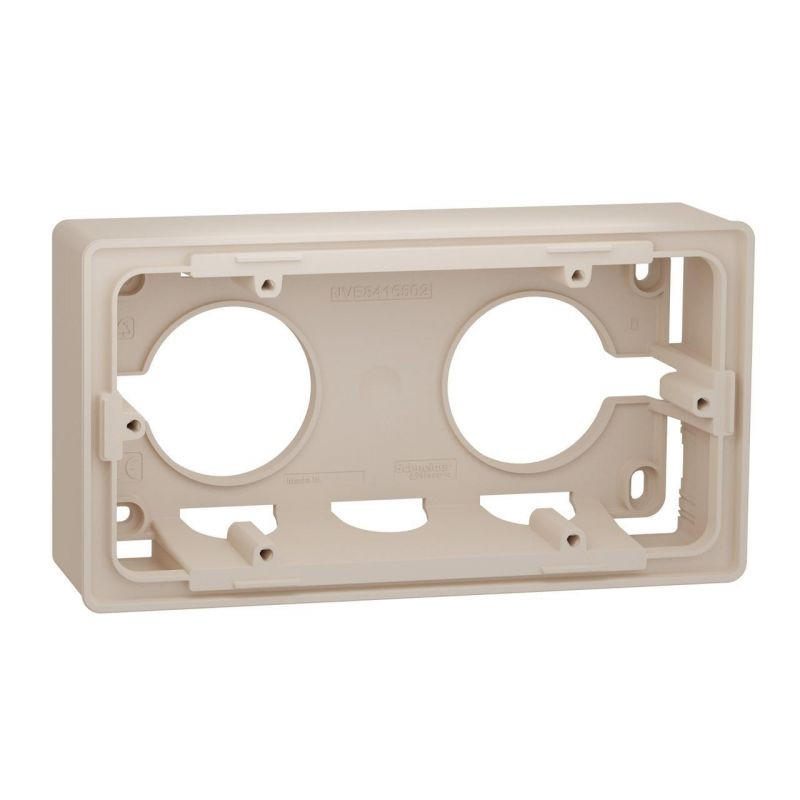 Коробка накладного монтажа 2 местная, Бежевый, Unica New Schneider NU800444