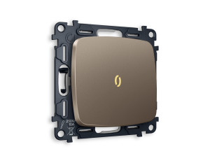 Выключатель 1 кл. с/подсв. (3200K), Темная бронза матовый, OMEGA Quant Ambrella Volt MO632010