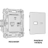 Розетка USB для быстрой зарядки тип A+C, Белый глянец, ALFA Quant Ambrella Volt MA111010