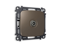 Розетка телевизионная TV оконечная, Темная бронза матовый, OMEGA Quant Ambrella Volt MO643010