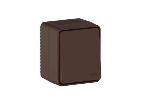 Кнопка без фиксации 1кл., влагозащищенная IP54, Коричневый, AtlasDesign Profi54 SE ATN546015