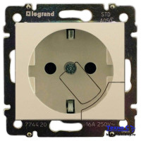 Розетка с З/К с мех. выт., слоновая кость, Valena Classic Legrand 774395