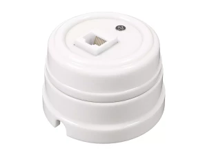 Розетка фарфоровая компьютерная RJ45, Белый, ТМ МезонинЪ GE70341-01