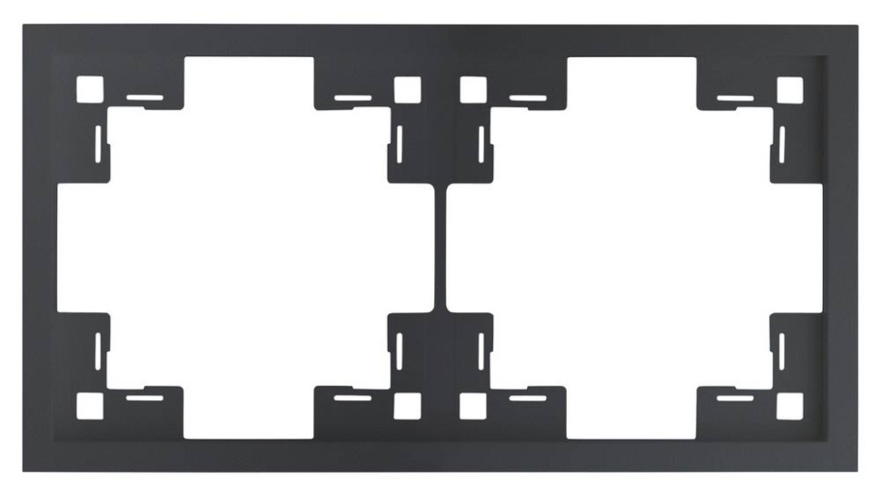 Рамка 2 местная, Черный сатин, Standart Rikett 35820 MB