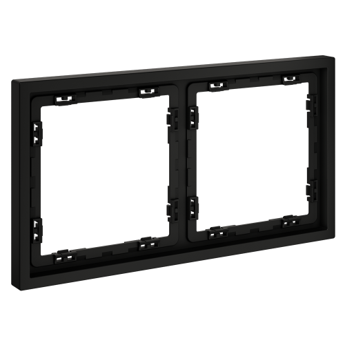 Рамка 2 местная, пластик, Черный матовый, Voltum S70 VLS100208