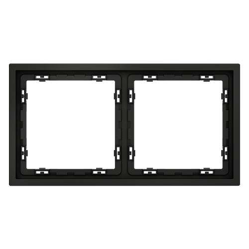 Рамка 2 местная, пластик, Черный матовый, Voltum S70 VLS100208