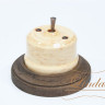 Выключатель керамика тумблерный 1 кл. перекрестный, кедр с медной ручкой Lindas 34624-C