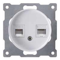 Розетка компьютерная 2-я RJ45 Cat. 5e, Белый, OneKeyElectro 1E20901300