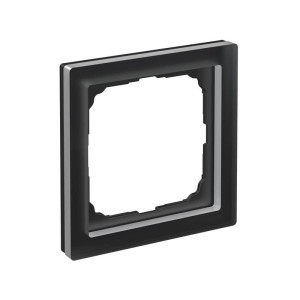 Рамка 1 местная, натуральное стекло, Черный матовый, ArtGallery SE GAL331001