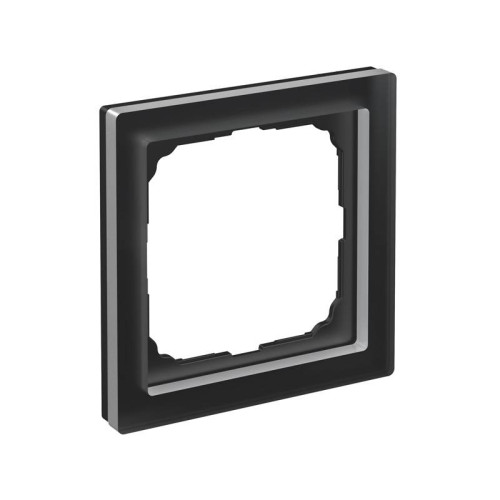 Рамка 1 местная, натуральное стекло, Черный матовый, ArtGallery SE GAL331001