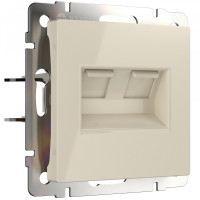 Розетка компьютерная 2-я RJ45 Cat. 5e, Cлоновая кость, Werkel W1181103