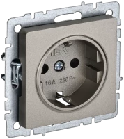 Розетка c З/К со шторками, Шампань, Brite IEK BR-R14-16-K37