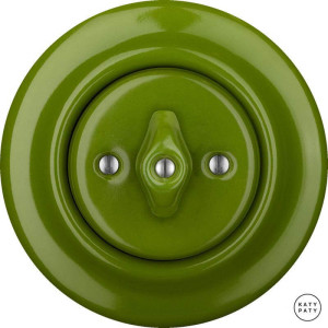 Выключатель поворотный 1 кл., ярко-зеленый глянцевый, Katy Paty NICHG1 