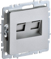 Розетка компьютерная 2-я RJ45 Cat. 6e, Алюминий, Brite IEK BR-K20-2-K47