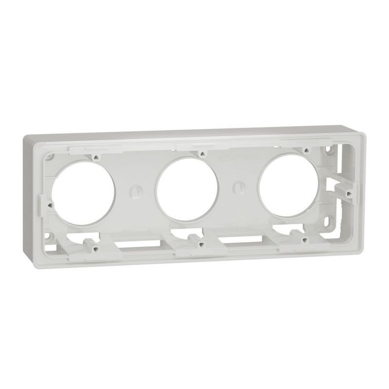 Коробка накладного монтажа 3 местная, Белый, Unica New Schneider NU800618