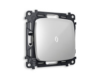 Выключатель 1 кл. проходной  с/подсв. (5600K), Серебро глянец, OMEGA Quant Ambrella Volt MO402035