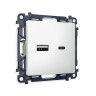 Розетка USB для быстрой зарядки тип A+C, Белый матовый, ALFA Quant Ambrella Volt MA131010