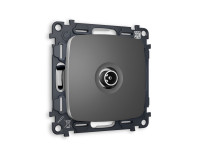 Розетка телевизионная TV оконечная, Антрацит серый, OMEGA Quant Ambrella Volt MO663010