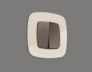 Лицевая панель выключателя 2 кл., Темная бронза матовый, OMEGA Quant Ambrella Volt OP6330