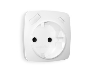 Лицевая панель розетки с З/К и USB зарядкой А+С с шторками, Белый матовый, OMEGA Quant Ambrella Volt OP1300