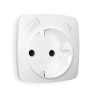 Лицевая панель розетки с З/К и USB зарядкой А+С с шторками, Белый матовый, OMEGA Quant Ambrella Volt OP1300