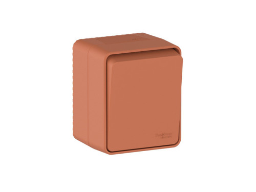 Кнопка без фиксации 1кл., влагозащищенная IP54, Терракотовый, AtlasDesign Profi54 SE ATN547015