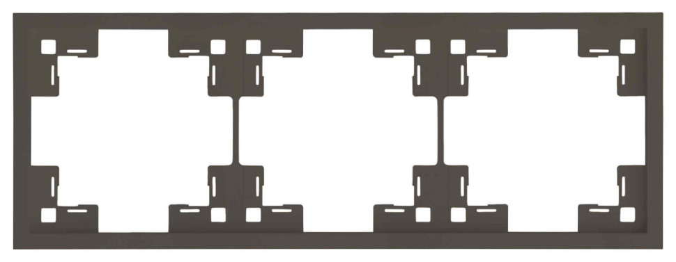Рамка 3 местная, Черный сатин, Standart Rikett 35830 MB