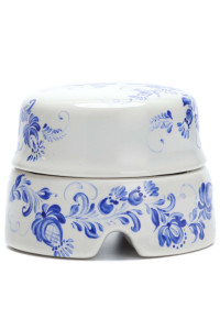 Распаечная коробка фарфор D85х45, Гжель, Salvador BOX2WT.GZ