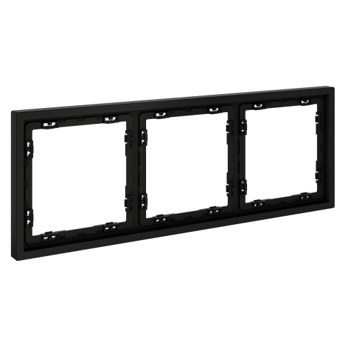 Рамка 3 местная, пластик, Черный матовый, Voltum S70 VLS100308