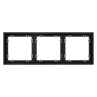 Рамка 3 местная, пластик, Черный матовый, Voltum S70 VLS100308