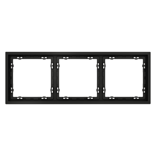 Рамка 3 местная, пластик, Черный матовый, Voltum S70 VLS100308