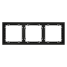 Рамка 3 местная, пластик, Черный матовый, Voltum S70 VLS100308