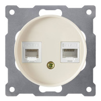 Розетка компьютерная 2-я RJ45 Cat. 5e, Бежевый, OneKeyElectro 1E20901301