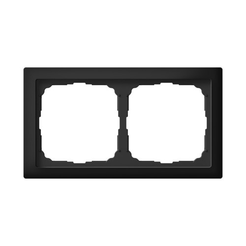 Рамка 2 местная, натуральное стекло, Черный матовый, ArtGallery SE GAL331002