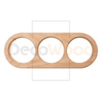Рамка 3 местная под электрику Salvador на бревно D220 мм, Ясень без тонировки, DecoWood ОМРС3-220