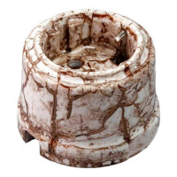 Ретро розетка керамика с 3/К, мрамор, Retrika RS-80006